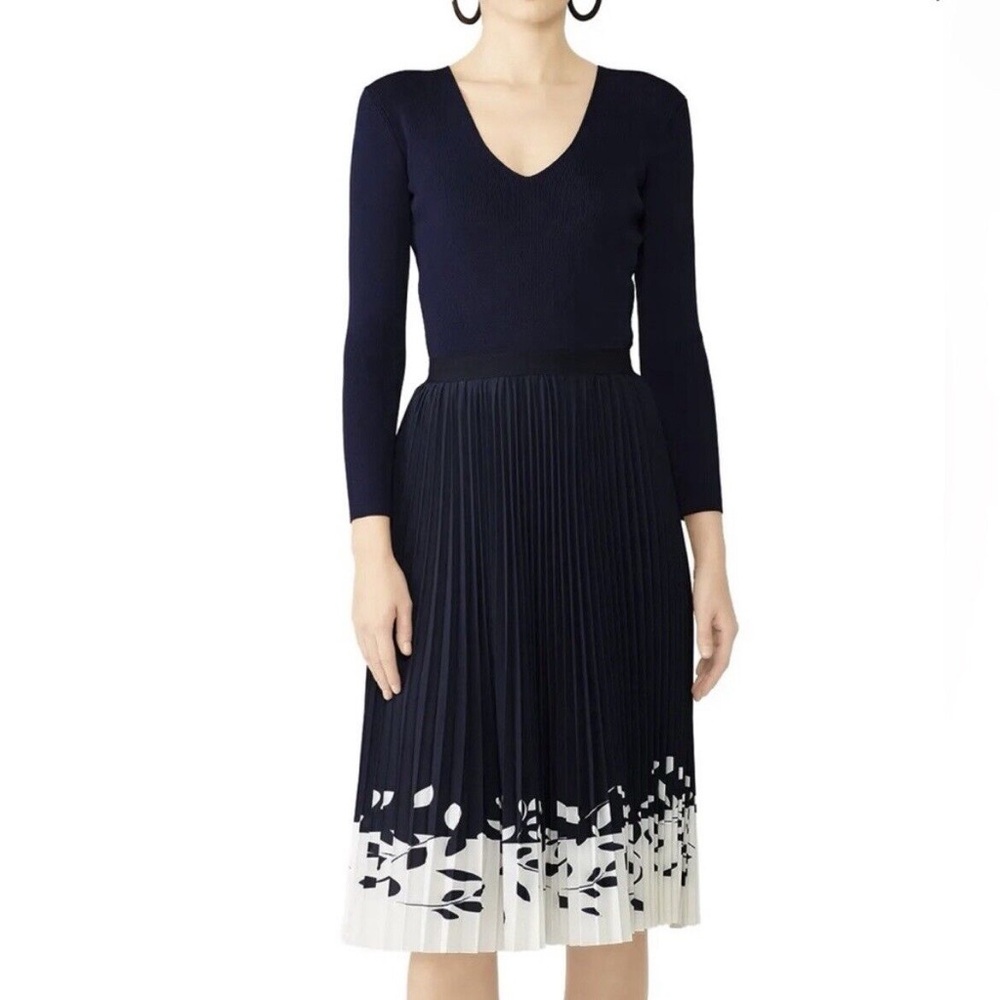 Sachin + Babi Midnight Blue and Ivory Long Sleeve Dress
